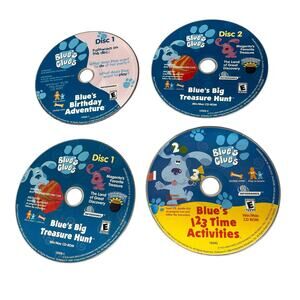 Blue's Clues CD ROM Games Lot of 4 Windows Mac Vintage 1990s Treasure Hunt READ